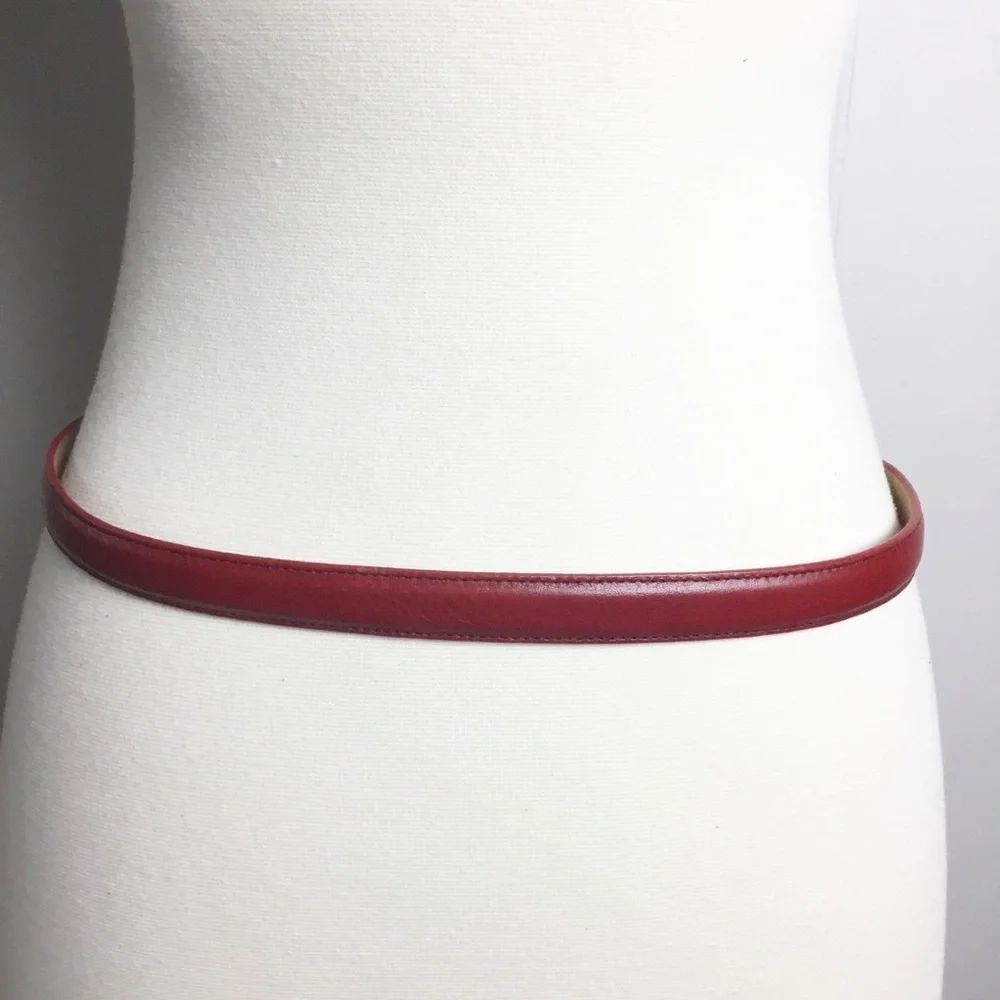 Vintage Brighton Red & Silver Belt Size 32 M/L Leather